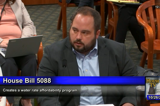 Sean McBrearty testifying in favor of MI House Bill 5088 to creat a water affordability program