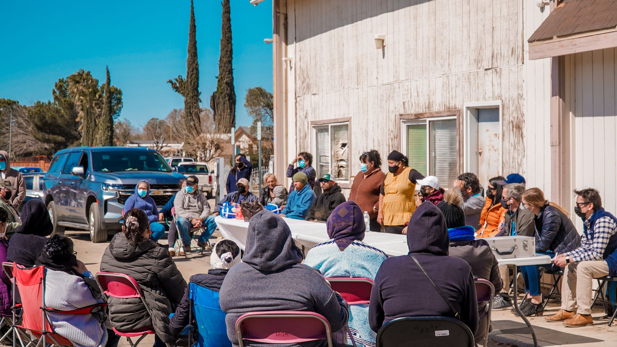 Community residents in Cantua Creek, Fresno county sharing their water affordability and water quality concerns with the Department of Water Resources staff. 