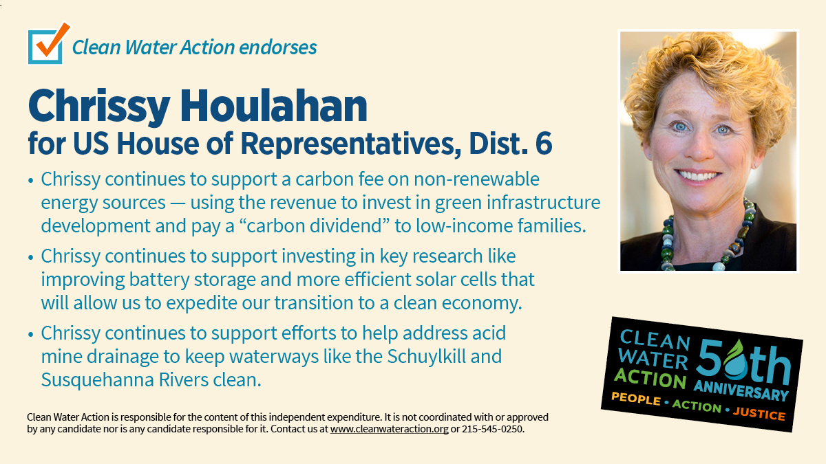 PA Clean Water Action endorses Chrissy Houlahan 2022