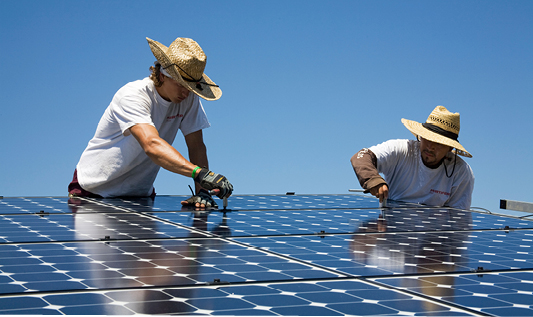 Solar installation workers