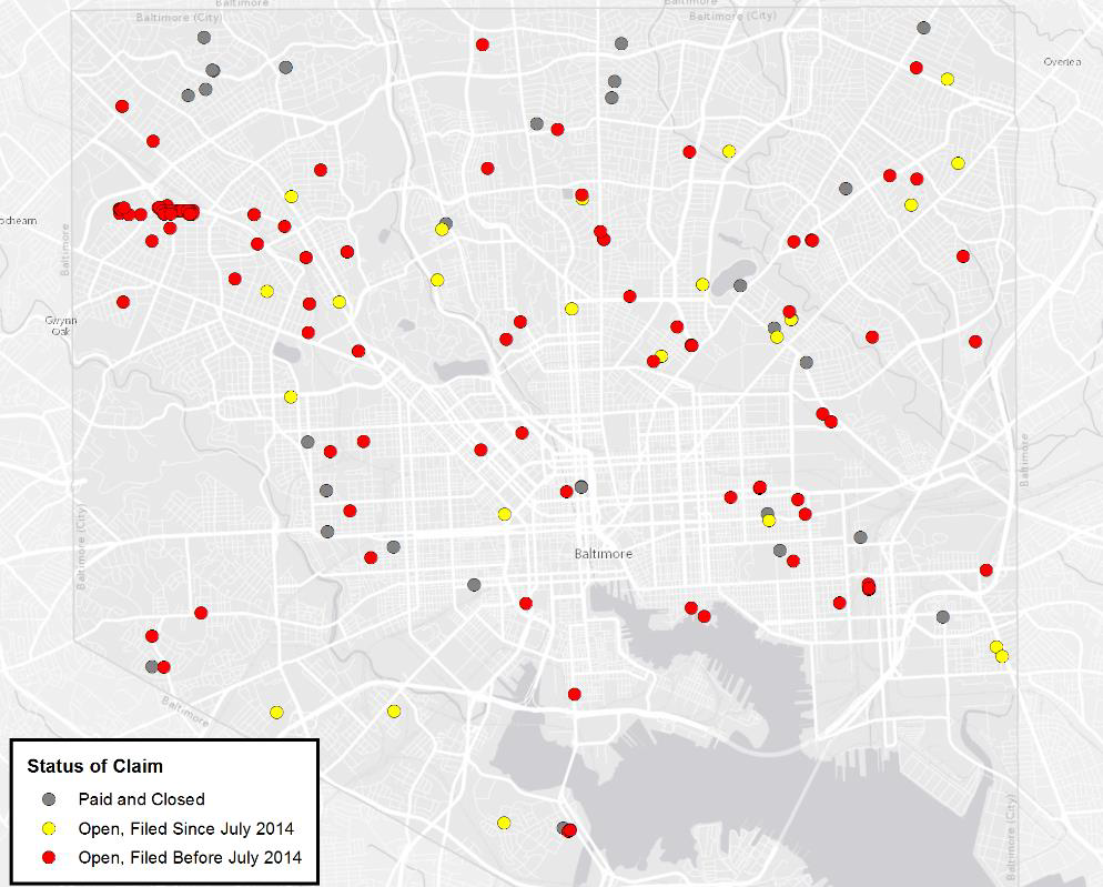 Claims for damage by sewage in July 2012 - July 2015