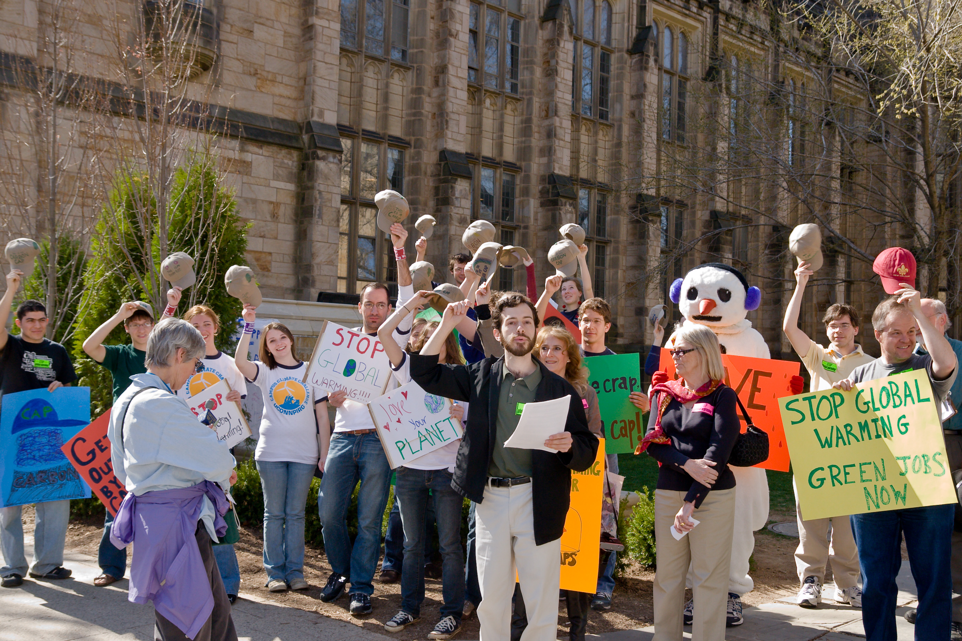 Former Clean Water Action CT Director at a Climate Rally