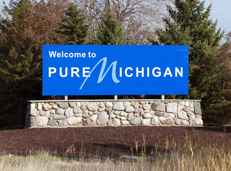 "Pure Michigan" sign. Photo credit: Katherine Welles / Shutterstock "Pure Michigan" sign. Photo credit: Katherine Welles / Shutterstock