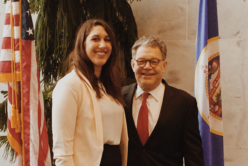 Clean Water Action Organizer Wendy Heath with Senator Al Franken