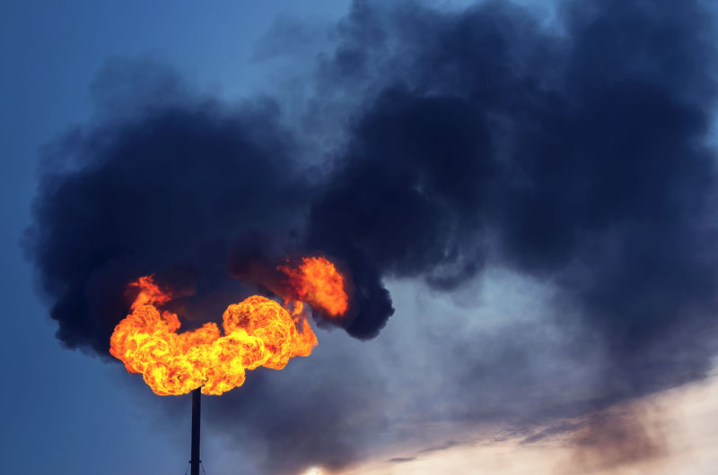 Methane flare, black smoke. Photo credit: Leonid Ikan / Shutterstock Methane flare, black smoke. Photo credit: Leonid Ikan / Shutterstock